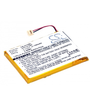 3.7V 0.72Ah LiPo battery for iRiver Clix 2GB