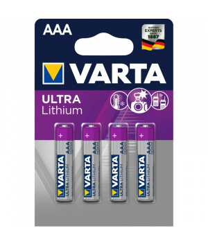 4 Piles Lithum AA LR6 Varta Ultra Lithium (6106301404)