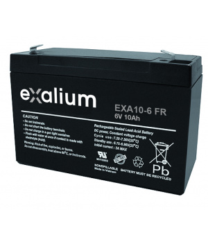 Batería de 6V 10Ah V0 Exalium EXA10 6FR