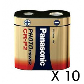 box of 10 Lithium Batteries 6V 1.4Ah Panasonic CR-P2PE/BN