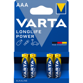 Pack 4 AAA alcalinas LR03 Longlife Power Varta