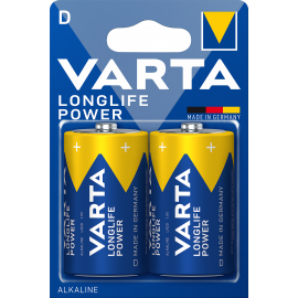 Confezione 2 batterie alcaline LR20 Longlife Power Varta