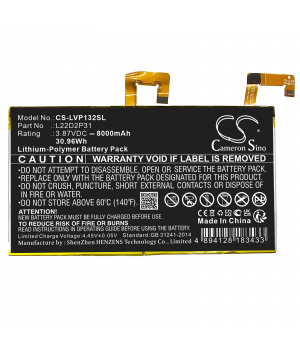 Batería 3.87V 8Ah LiPo L22D2P31 para LENOVO Tab P11 Pro