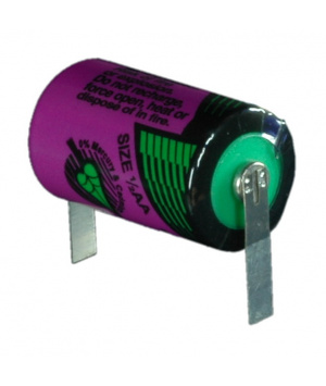 Pile lithium 3.6V 1/2 AA Tadiran SL550 + cosses à souder