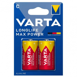 Blister 2 piles alcalines 1,5V LR14 Longlife Max Power varta