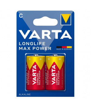 Confezione da 2 batterie alcaline LR14 Longlife Max Power varta