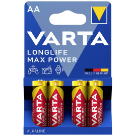 Packung mit 4 Stück-Größe AA alkaline LR6 Longlife Max Power Varta